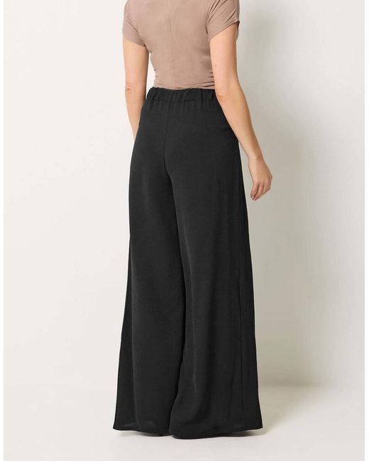 Long Tall Sally White Pleated Palazzo Wide Leg Trousers