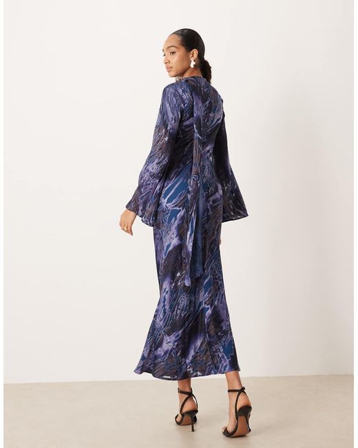 ASOS Blue Maxi Dress With Scarf Detail