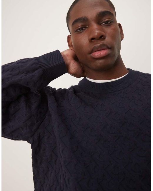Calvin Klein Blue All Over Print Sweatshirt for men