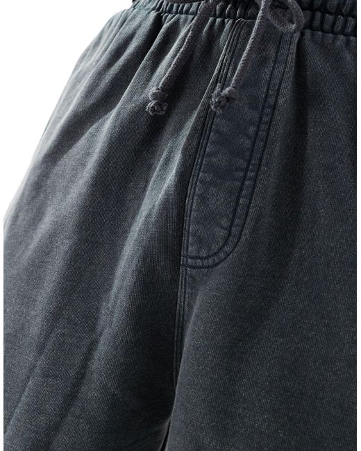 Pantalones cortos cargo negro lavado unisex extragrandes ASOS de color Blue