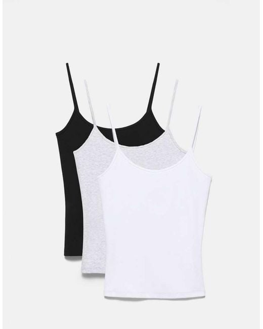 Pull&Bear Gray Pack Of Strappy Tops