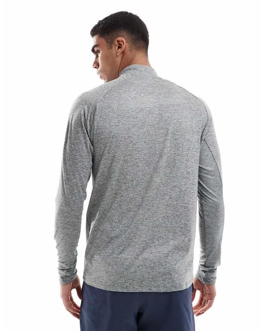 Nike Gray Stride Dri-fit Half Zip Longsleeve Top for men