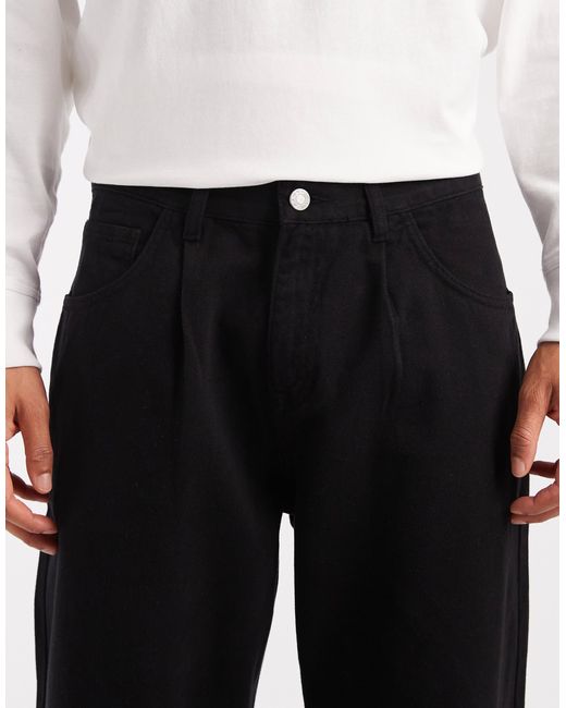 Pantalon à pinces baggy en satin ASOS pour homme en coloris White