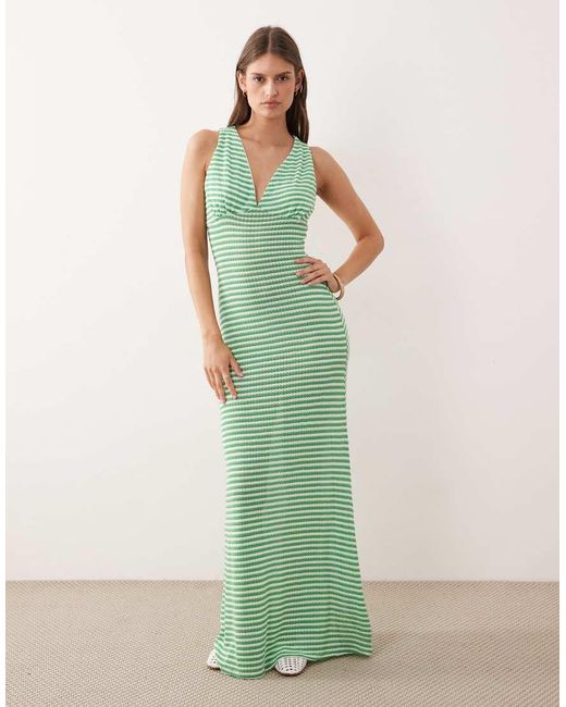 ASOS Green Plunge V Neck Midaxi Dress