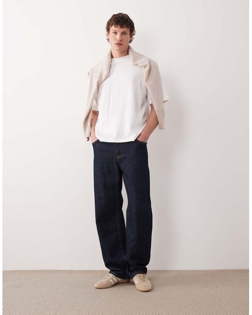 SELECTED White Heavyweight T-shirt for men