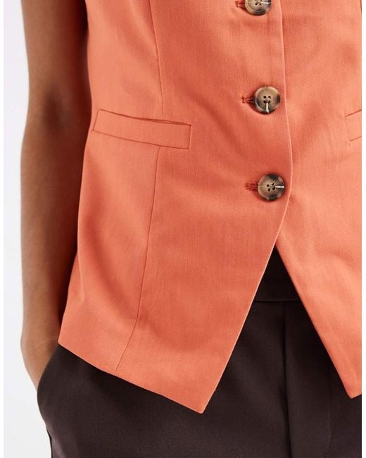 Vero Moda Orange Tailored Square Neck Waistcoat