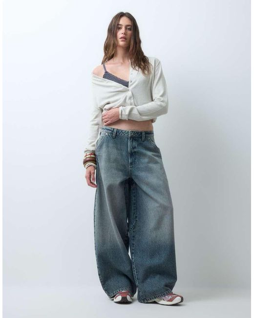 Collusion Gray X006 Xl Balloon Low Rise Jeans