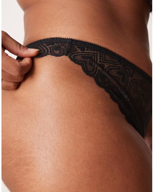 ASOS Brown Asos Design Curve Blake Heart Lace Brazilian With Corset Detail