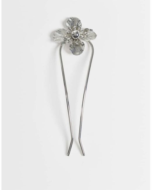 ASOS White Hair Pin With Flower Design