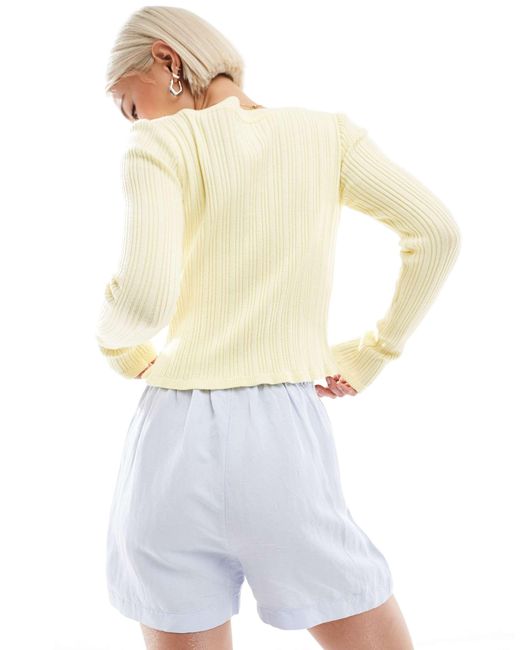New Look White – schlupf-shorts aus leinen