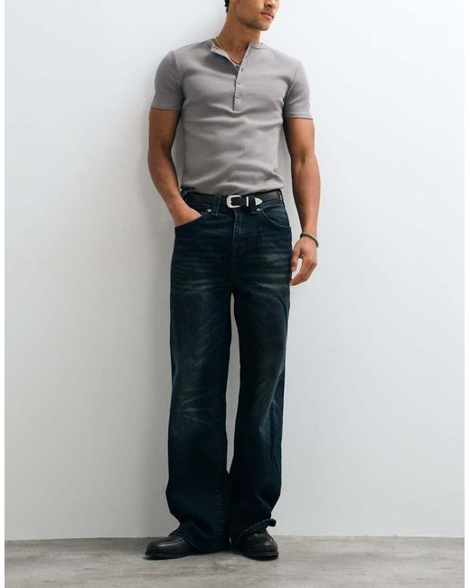 True Religion Gray Vinny Flap Pocket Straight Jeans for men