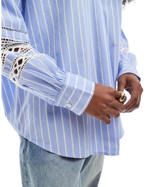 Cambria - chemise brodée sur les manches - bleu rayé French Connection en coloris Blue
