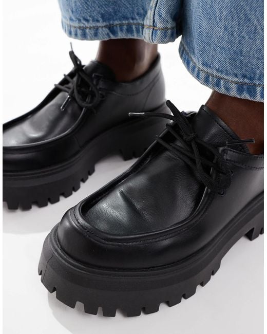 Schuh Blue Lyrica Chunky Moc Toe Lace Up Shoes