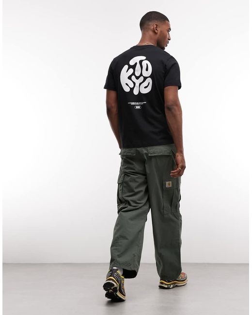 ASOS Black Regular T-shirt With Kyoto Text Print for men