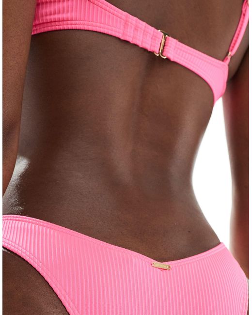 Slip bikini cheeky a coste di Hollister in Pink
