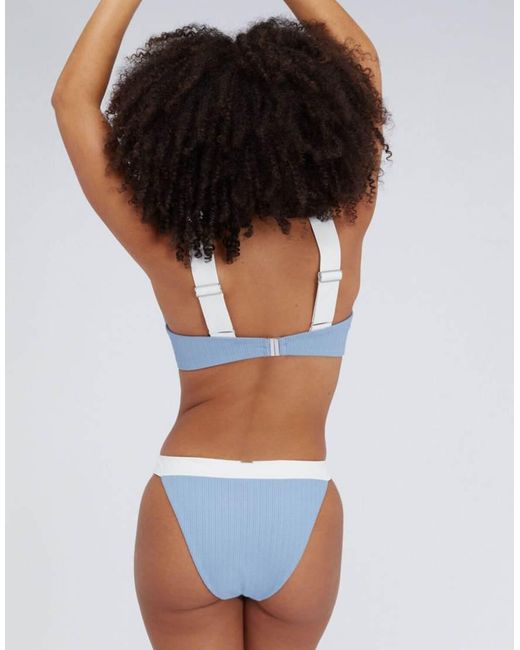 Boux Avenue Blue Rivoli Tanga Brazilian Bikini Bottoms Summer Chic Swimwear