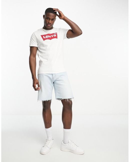Levi's White Central Batwing Badge Logo Vintage T-Shirt for men