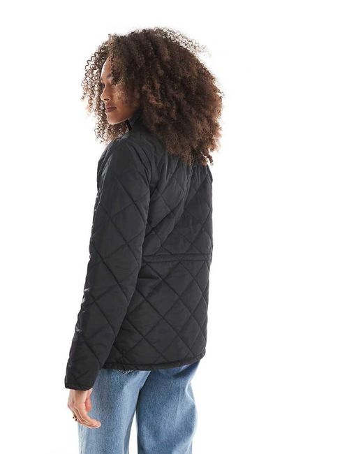 ONLY Black Tie Detail Funnel Neck Quilted Jacket