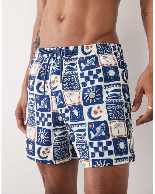 Abercrombie & Fitch Blue Abercrombie Pull On Swimshort for men