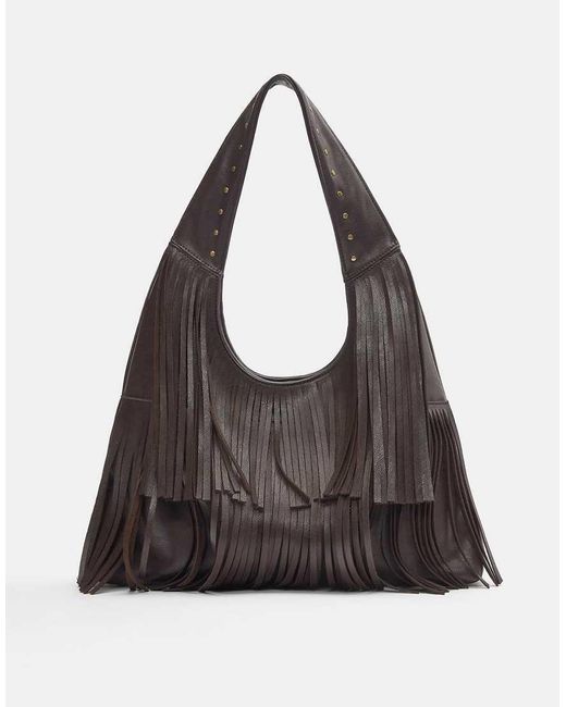 Pull&Bear Brown Fringed Shopper Bag