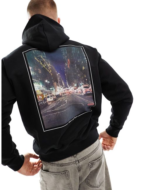The Couture Club Black Graphic Back Hoodie for men