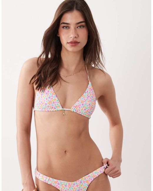 Kulani Kinis Pink Field Trip Triangle Bikini Top