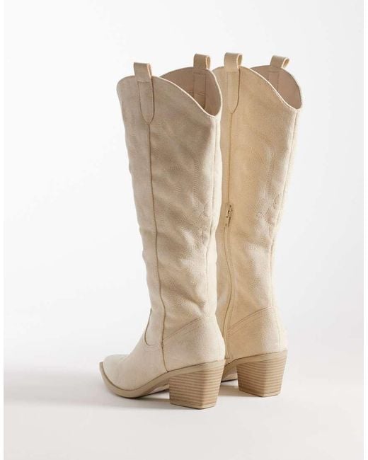 SEQWL White Western Knee Boots