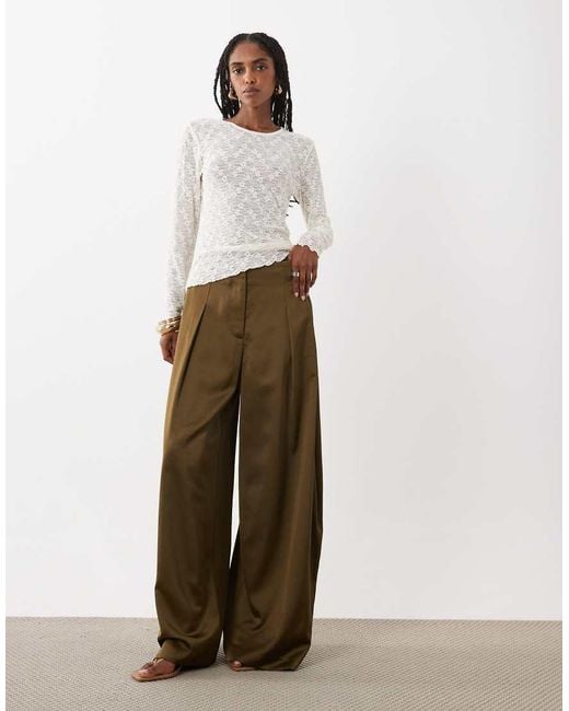 Vila White Long Sleeve Floral Detail Mesh Top