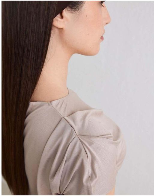 Aim'n Gray Dark Clay Luminous Draped Short Sleeve