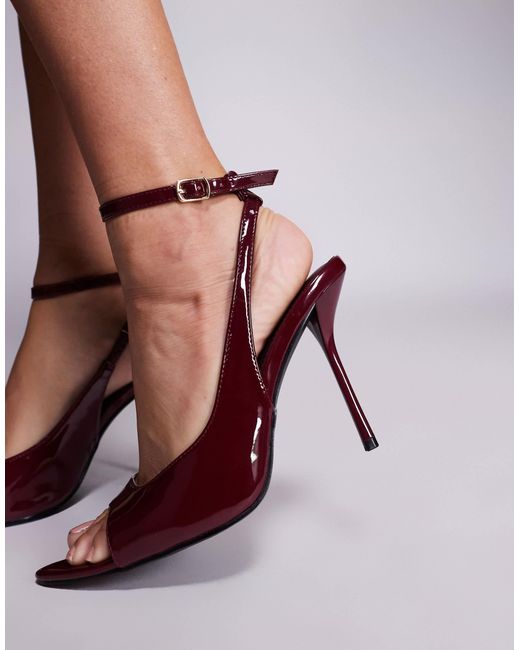 Simmi london wide fit- theodosia - sandales à talon haut et brides - bordeaux SIMMI en coloris Pink