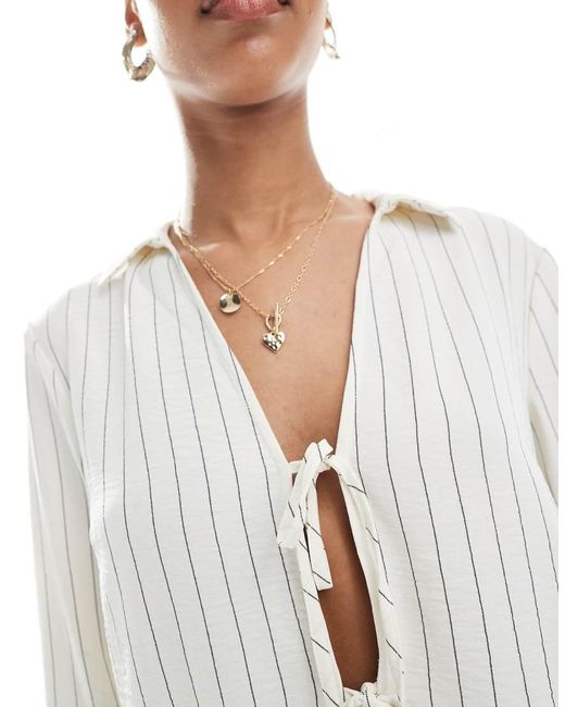 ONLY Top Met Gestrikte Voorkant in het White