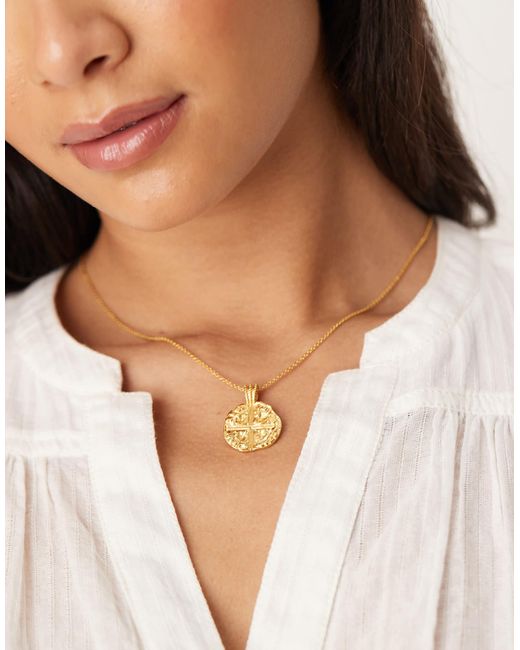 Accessorize Natural – z – vergoldete halskette mit münzen-anhänger