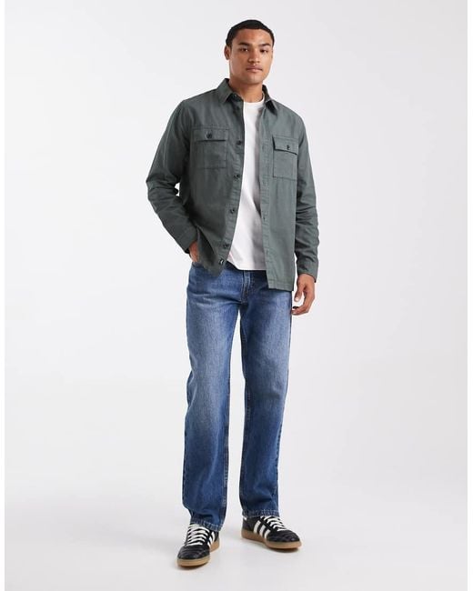 Camicia Giacca Con Bottoni di Threadbare in Blue da Uomo