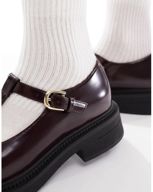 London Rebel White Sophia Chunky Mary Janes