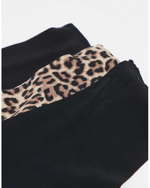 Pack De 3 Braguitas Brasileñas De Color Negro Y Con Estampado De Leopardo De Corte Invisible De Cotton On Cotton On de color Multicolor