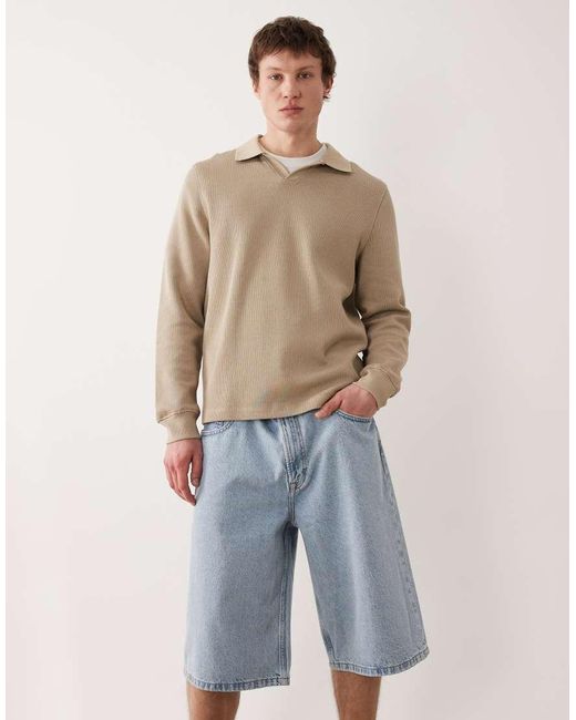 Calvin Klein Natural Long Relaxed Fit Denim Shorts for men