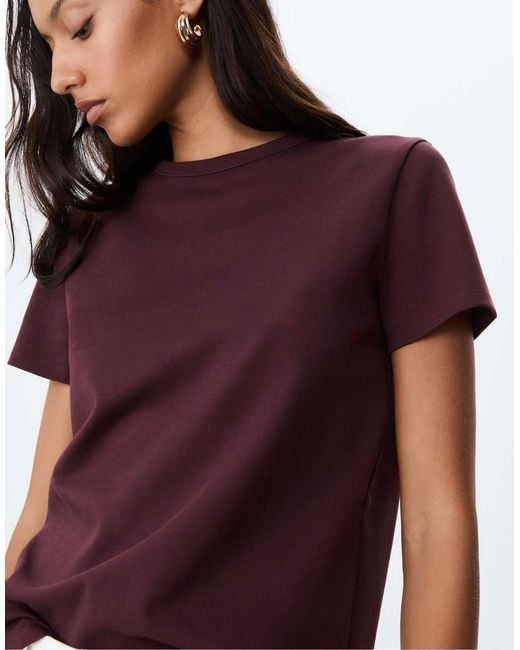 Stradivarius Red – weiches basic-t-shirt im regular fit