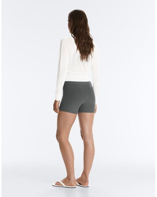 Oysho White Sheer Crossover Long-sleeved T-shirt