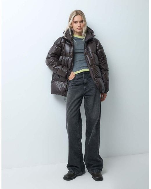 Gap Gray Hooded Padded Jacket