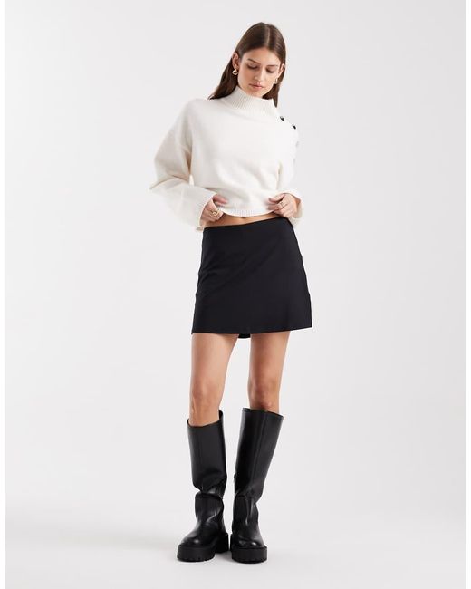 ASOS White Polyamide Slinky Mini Skort