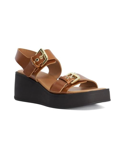 Dune Brown Karola Casual Sandals
