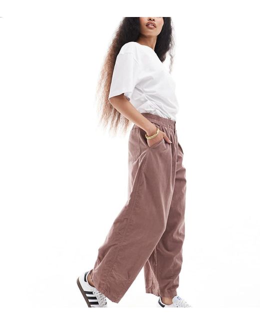 ASOS Pink Asos Design Petite Cord Balloon Trousers