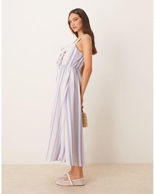 Glamorous Natural Bow Front Midi Dress