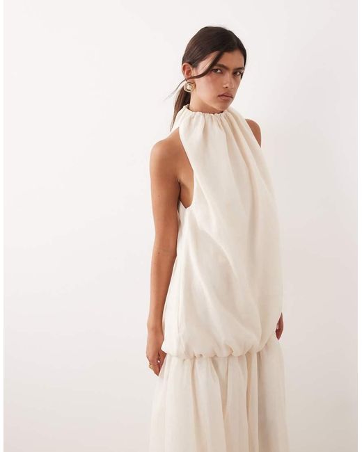 ARRANGE Natural Organza Midi Dress