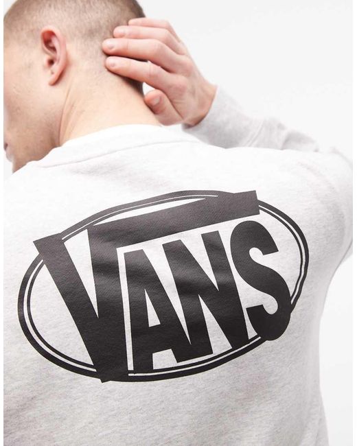 Vans White Oval Back Print Sweatshirt for men