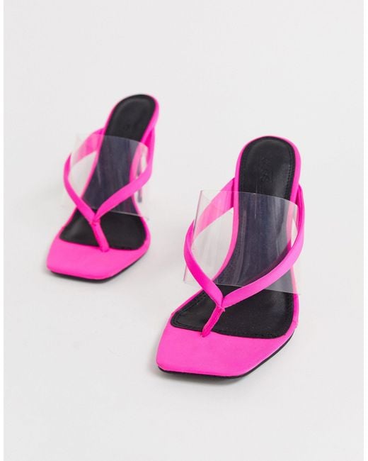 Toe thong heeled sandals in black - OUTFITBOOK