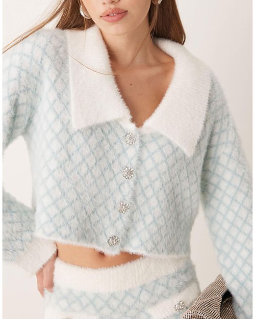 Fuchsia Knit Cardigan with Diamante Buttons | V Neck Crystal Button Cardi Australia main image 1