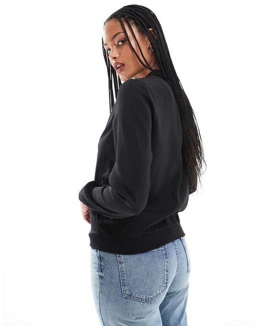 Giacca Bomber Nera Leggera Con Zip Sul Davanti di Vero Moda in Black