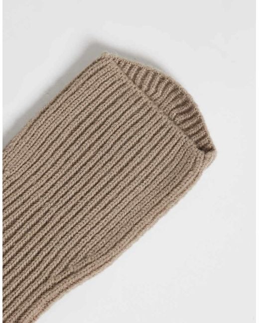 ASOS Brown Palm Warmer Fingerless Gloves for men