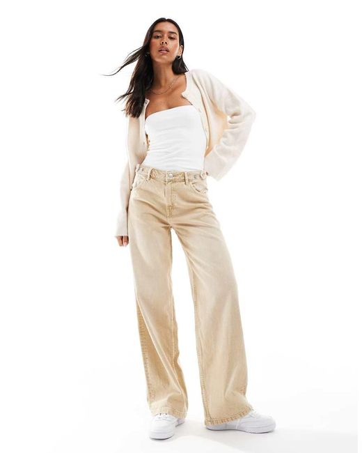 Stradivarius White Adjustable Waist Jeans